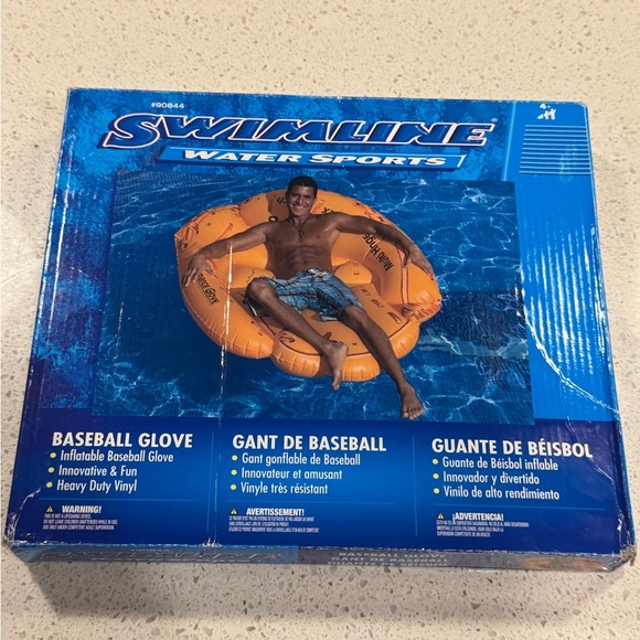 Men's Orange Inflatable Swim Glove - Picture 2 of 8